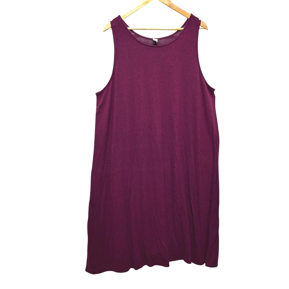 Old Navy‎ Women Jumper Dress 3X Burgundy Sleeveless Midi Lagenlook Minimalist